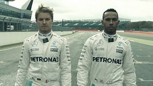 Hamilton cheered on by Vonn during Formula One testing session