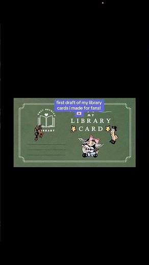 ahhh i love these! 🎨🖌️ i drew these cartoons and designed these library cards for fans of my music