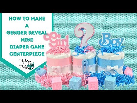 How To Make Gender Reveal Mini Diaper Cake Centerpiece | DIY Baby Shower Centerpiece Tutorial