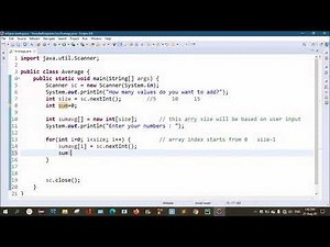 Java Program 5 in Telugu (Sum and Average of Numbers Using Array) by Kotha Abhishek