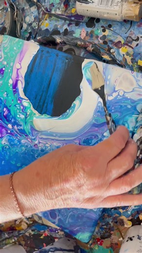 Swipe Acrylic Paint Fluid Art Techniques for Abstract Disaster Swipes