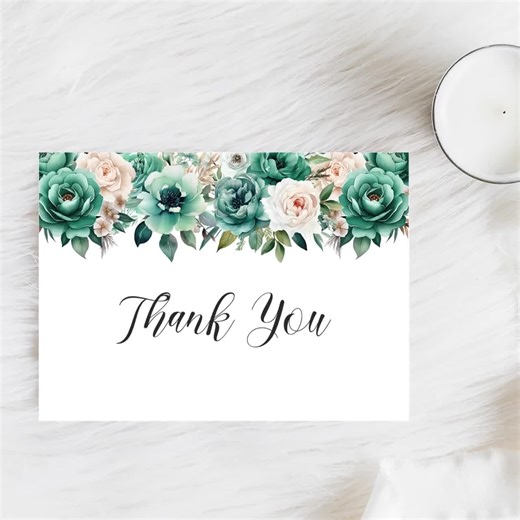 Teal Green Flower Border Clipart, Watercolor Green Floral PNG, Flower Frame, Wedding, Digital Download - Etsy
