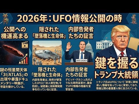 🛸2026年🛸UFO情報開示？🚨2026年人類最大のタブー🚨トランプ大統領と極秘映画が暴くUFOの正体とは⁉️謎の天体「3I/Atlas」異常軌道とペンタゴン最深部の「悪魔」説…👽🛸世界の常識が覆る？
