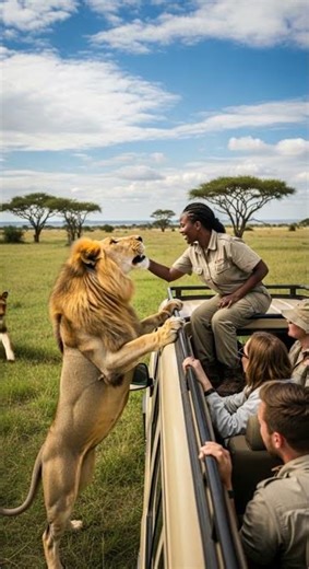 Lion Jumps on Safari Jeep… But Wait, It’s A Wild Encounter #safari #wildlife #lion
