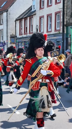 The band of the Royal Regiment of Scotland leading the military parade during the 2025 Linlithgow Marches. The Royal Regiment of Scotland exercised their freedom rights during the Linlithgow Marches on Tuesday, 17th June 2025. Taking part were The Royal Highland Fusiliers 2 SCOTS Pipes and Drums, the Band of The Royal Regiment of Scotland and Balaklava Company of 5 SCOTS, along with a crowd favourite, Cpl Cruachan IV, Pony Mascot of the Royal Regiment of Scotland. #linlithgowmarches #marchingban