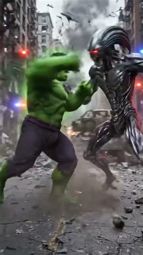 Hulk is fighting with an alien! 😧 #hulk #shorts #trending