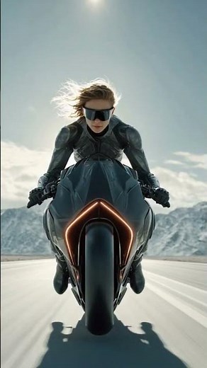 a young blonde woman with windswept #cinemachine #shotgrid #music #bike #mountains