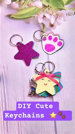 DIY Cute Keychains ⭐🐾 | Easy Paper & Foam Craft