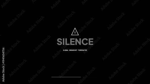 Silence Global Broadcast Terminated Warning Emergency Alert System Screen for World War III Doomsday Scenario and Post Apocalyptic Communication Blackout 4K