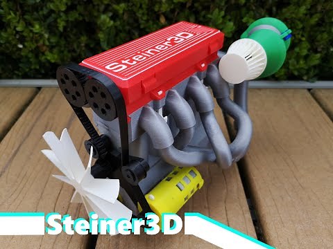 Printed 4-Cylinder Combustion Engine - Steiner3D