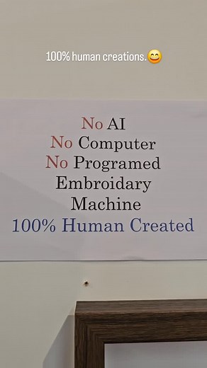This has been an ongoing issue for me. No I don't use a computerised embroidery machine. But now I also have to point out I don't use AI or a computer to do my work. My sewing machine is simply a tool like a paint brush or a pen. The thread is my paint. I know this is now an increasing problem for many artists. Support human creators. #NoAI #cindywatkins #Tasmanian #textileartist #100%humancreator # Tasmanianartist #freemotionstitching #freestyleembroidery | The Textile Artist