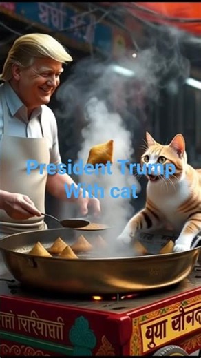 PRESIDENT TRUMP WITH CAT