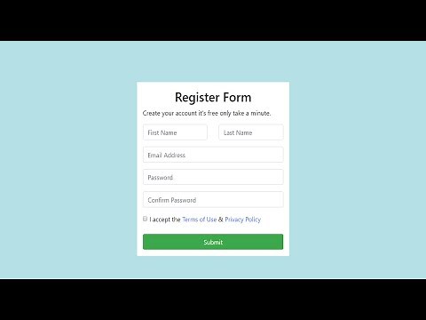 Create register page using Bootstrap | Bootstrap Framework