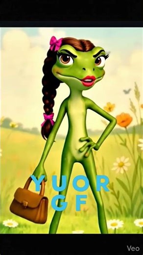 Cute Frog Girl Confident Walk 😎🐸 | Funny 3D Cartoon Animation | Viral Short#CuteFrog#3DCartoonAnimen