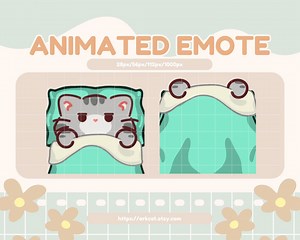 Animated Gray Cat Emote: Sleeping Under Blanket (GIF Digital Download) - Etsy