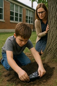 Teachers noticed that a 9-year-old boy was digging in the ground every day and hiding something in a hole: everyone was horrified when they found out what he was burying 😱😱 For several days, the teachers had been watching the strange behavior of one of the students — 9-year-old Max — with curiosity. Every day after class, he would go to the back of the schoolyard, to a place where almost no one ever goes. There, at the exact same spot, Max would kneel down and begin digging in the dirt with hi