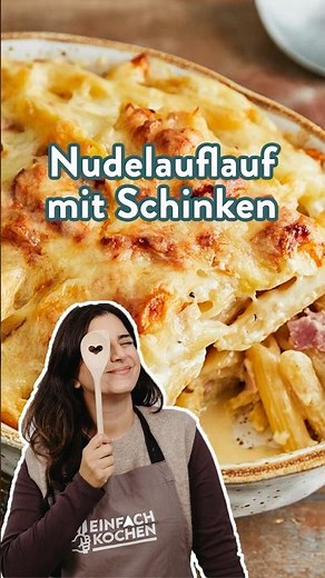 Nudelauflauf mit Schinken 😋🧀 #rezept
