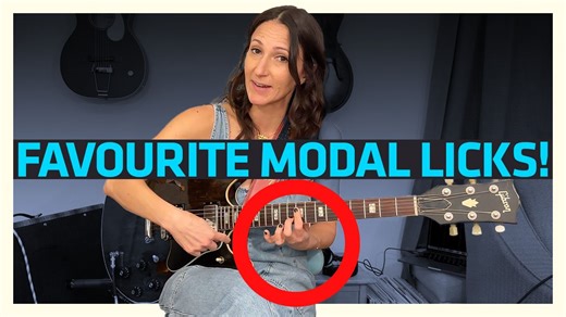 "These are six of my favorite modal licks." Molly Miller shows how to put the power of modes to work in blues and jazz using hybrid picking, finger slides, hammer-ons and pull-offs