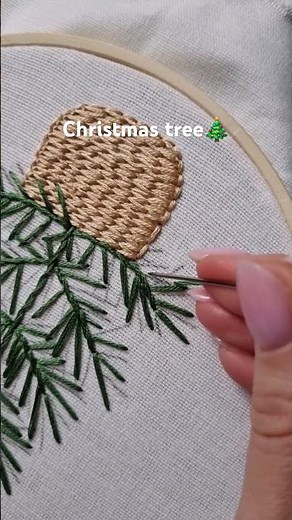 🎄 Hand Embroidery Festive Christmas Tree Easy Tutorial #embroidery #tutorial #craft #diy #christmas