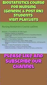 Introduction to Biostatistics for Nursing Students