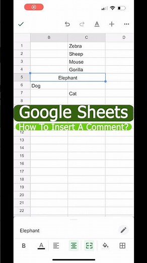 How to Insert a Comment in Google Sheets Mobile?