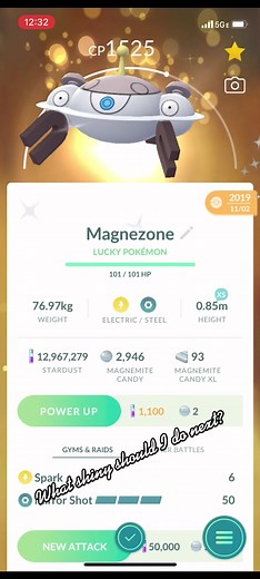 Evolving Shiny Magneton in Pokemon GO