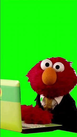 Elmo typing on computer Green Screen Meme
