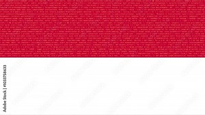 Binary code on flag of Monaco. Program source code or Hacker concept on Monegasque flag. Monaco digital technology security, hacking or programming