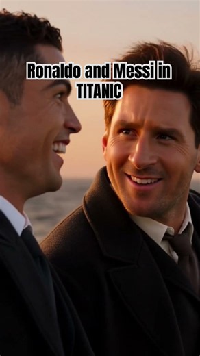 Messi & Ronaldo in TITANIC 🌸🚢⚓️ #ai #messi #funny #ronaldo