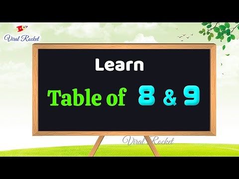Learn Table of 8 and 9 in English | Multiplication Tables | 8, 9 Tables | Learn Maths | Math Tables