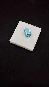 The cut reveals the incredible color of Swiss Blue topaz