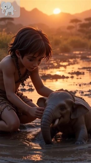 human and elephant friendship #shorts #animasi #ai
