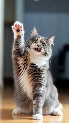 Cutest Cat High-Five Ever! 🐾😻 #CatShorts #ViralCat #CutePets