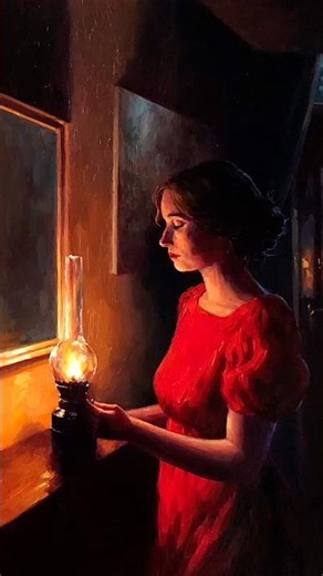 Oil Lamp and Mirror Reflection Oil Painting | Close-Ups | Art BSP