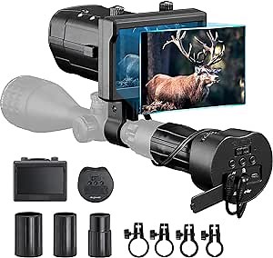 Day/Night Vision Scope w/Full HD Video &Photo rec,Bestguarder DIY Night Vision Device for Night Hunting with 850nm IR Illumination Camera, WiFi, iOS & Android App