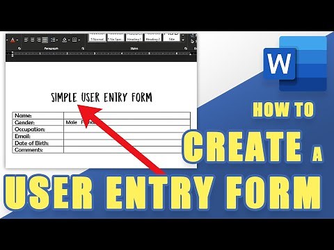 [TUTORIAL] Easily Create a USER ENTRY FORM (Fillable) in Microsoft WORD