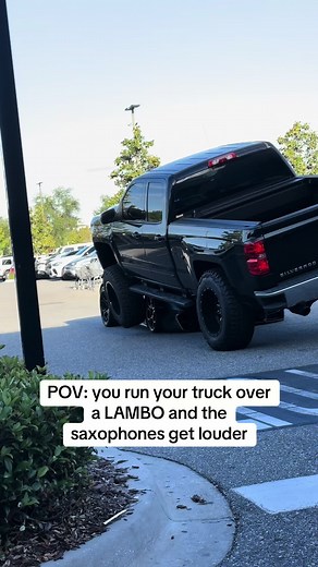 Truck Runs Over Lamborghini, Saxophones Play Louder
