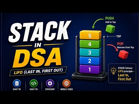Stack Data Structure Explained | How Stacks Work & When to Use Them | DSA 2026