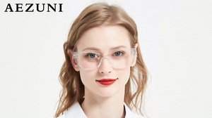 AEZUNI Designer Reading Glasses for Women Oversized Square Eyeglasses Large Ladies Readers with Bling Frames 1.0 1.25 1.5 1.75 2.0 2.25 2.5 2.75 3.0 3.5 4.0 5.0 6.0 (Clear,1.50)