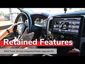 RETAINED FEATURES: 2013-2018 RAM Truck HEIGH10 Radio Upgrade Kit | Integrated 10-Inch Touchscreen