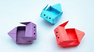 How To Make a Origami Paper Cat Box | Cat Box Button Toy | Paper Craft For Art And Crafts #CatBox #OrigamiCat #PaperToy | Craft & Decorations | Facebook