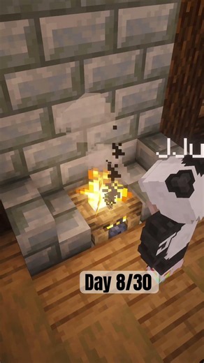 How to build a cozy aesthetic fireplace in Minecraft 🪵🔥 Day 8/30