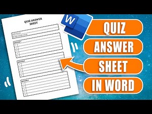 Make a Printable Answer Sheet in MS Word — Step-by-Step Guide
