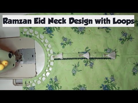 Beautiful Loops Neck Design | Bukram Pattern Cutting & Stitching Tutorial Stylish Kurti Neck Design