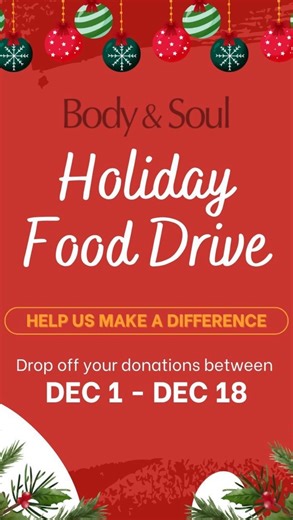 Our Food Drive has started for the Dubuque Food Pantry! ❤️🙏🏼 Bring your items in any day between Dec 1st - Dec 18th to donate. Body & Soul, 2728 Asbury Rd, Fountain Park, Dubuque. Bring non-perishable food items such as canned goods, pasta, rice, cereal, peanut butter, soup, boxed meals and baby food. Your contributions can make a significant impact by helping families and individuals who are experiencing food insecurity! Especially during the holiday season, every donation, big or small, make