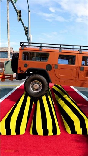 Truck and cars vs speedbump Challenge | BeamNG