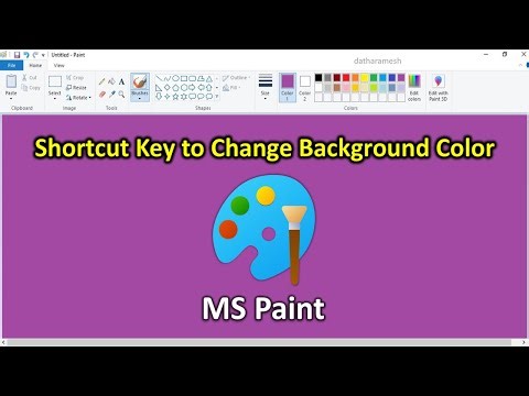 Shortcut Key to Change Background Color In MS Paint