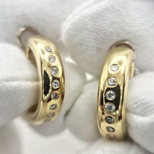 *M.Franke* Ohrringe "Creolen" 750er Gold mit Brillanten