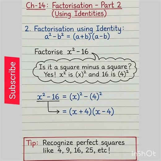 Factorisation different method