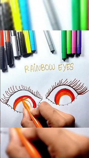 Rainbow Eyes Drawing 🌈👁️ Easy & Aesthetic Art